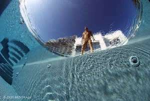 My hubby through Snells window. Having a practice in the ... by Debi Henshaw 